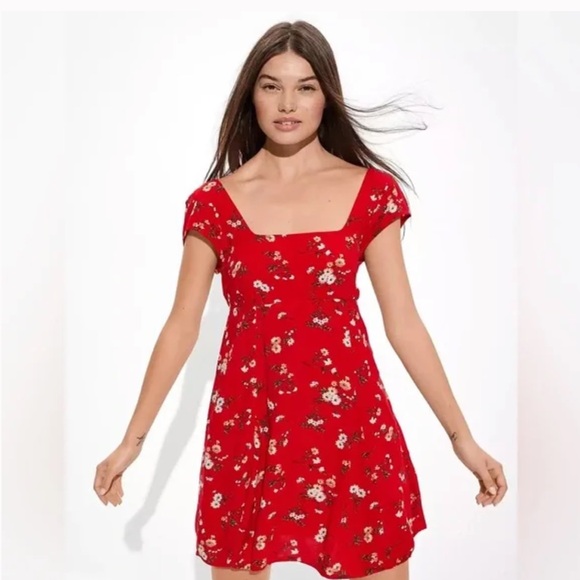 American Eagle Red Cap Sleeve Mini Dress - Picture 10 of 10